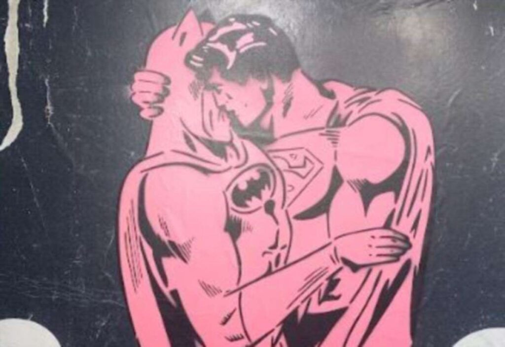 Canterbury’s Castle Fine Art defends Rich Simmons superhero prints showing Batman and Superman kissing after complaint